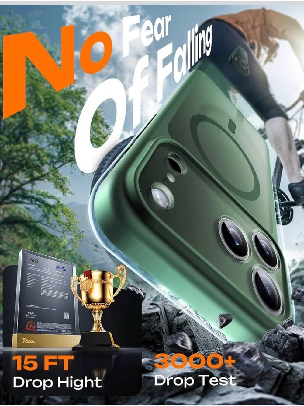 iPhone 17 pro Max MagSafe-Compatible Protective Phone Case in Forest Green